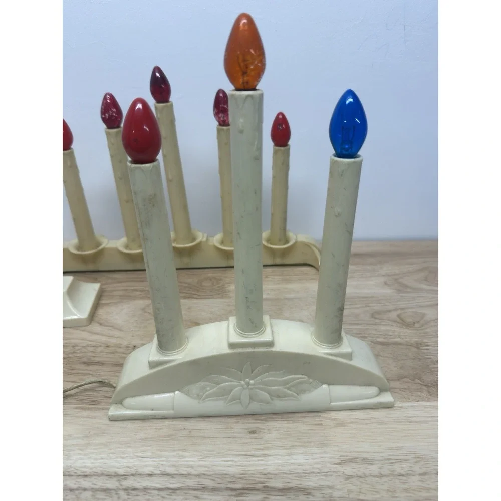Set Of 4 Electric‎ Candelabra Candolier Candle Drip Christmas Vintage Old World